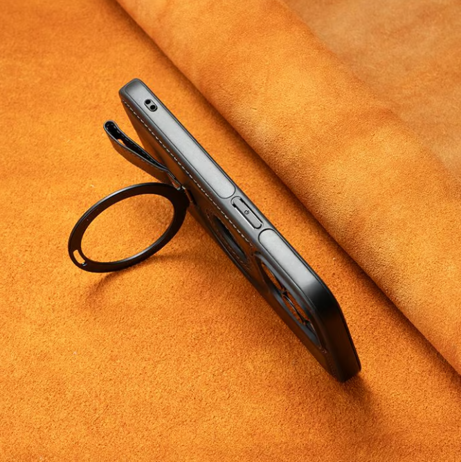 Αναβαθμισμένη έκδοση με κορδόνι - Δερμάτινη μαγνητική βάση στήριξης πλήρους κάλυψης θήκη iPhone